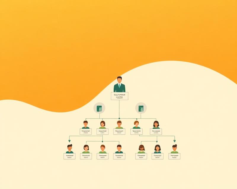 Organized team org chart representing leadership with team